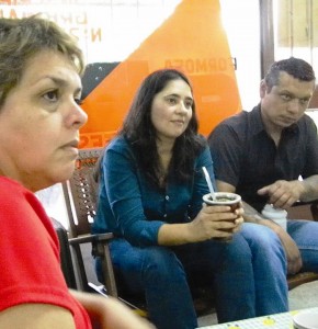 Rivas junto a Nilda Patiño, en la sede del sindicato docente GDA